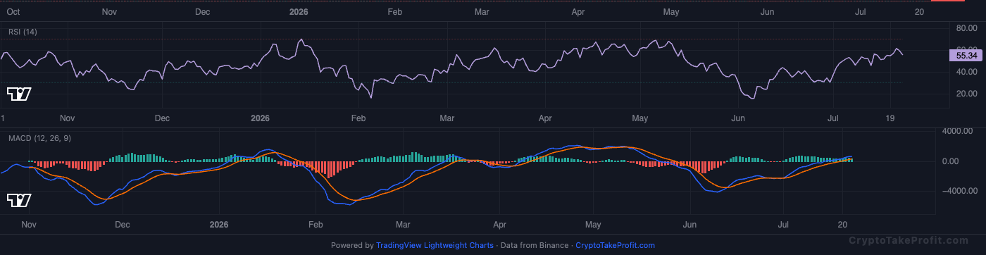 BTC RSI and MACD