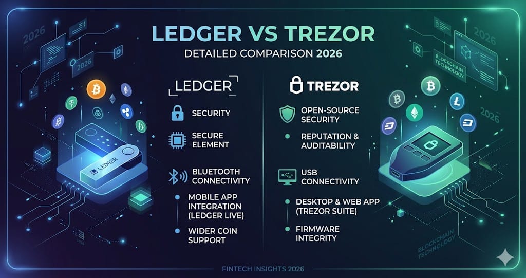 Ledger vs Trezor Detailed Comparison 2026