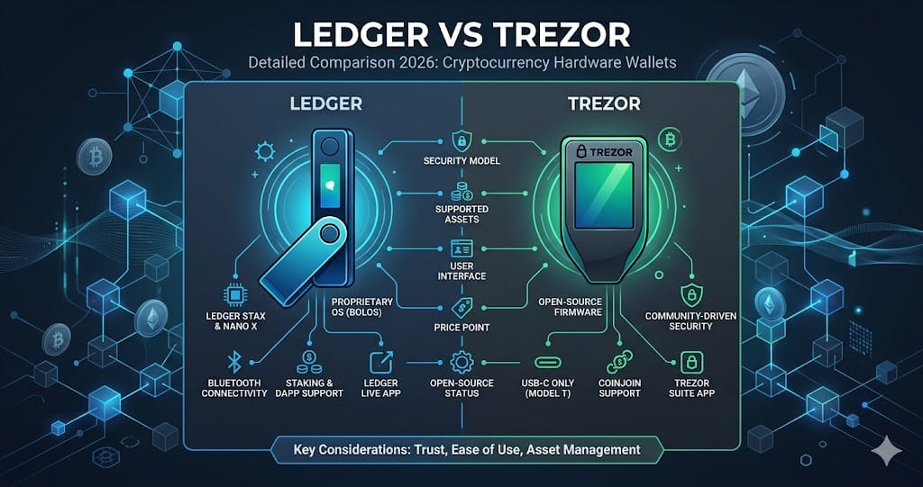 Ledger vs Trezor Detailed Comparison 2026