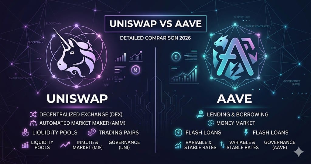 Uniswap vs Aave Detailed Comparison 2026