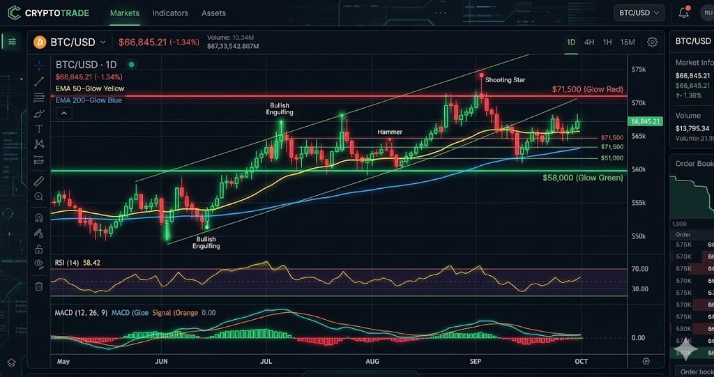 BTC Tests $66,685 Support Under Selling Pressure — Daily TA