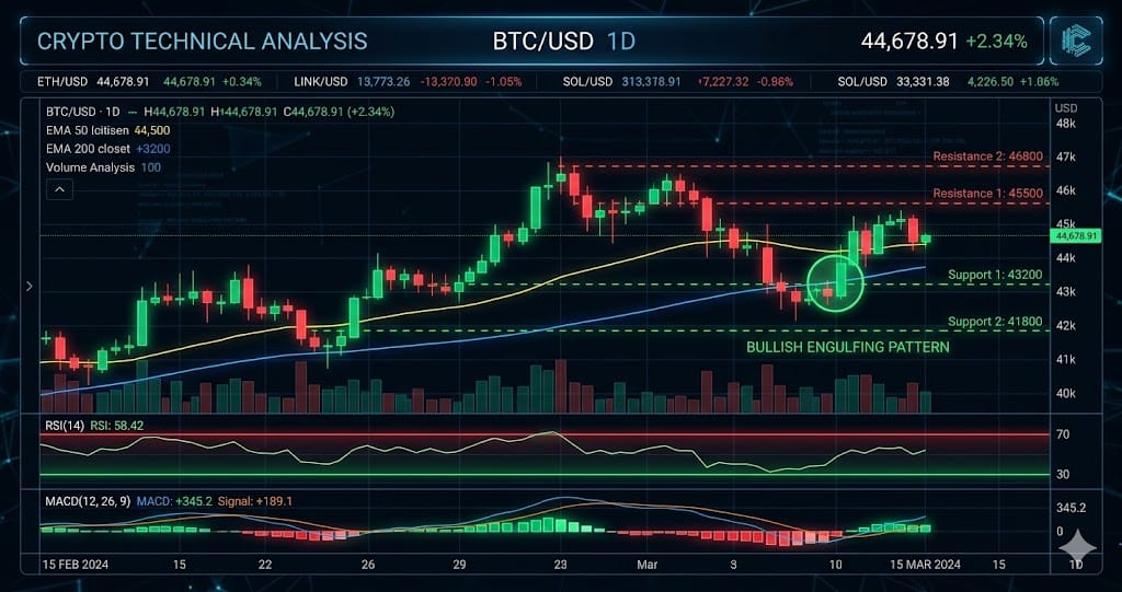 BTC Tests $66,997 Support Under Selling Pressure — Daily TA