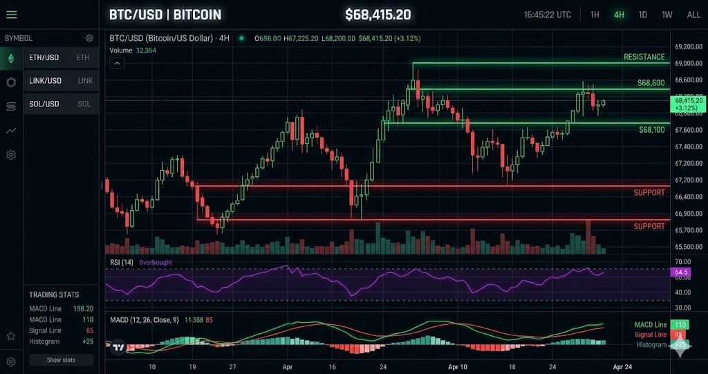 BTC at $76,711 — Daily Crypto Technical Analysis (April 28, 2026)
