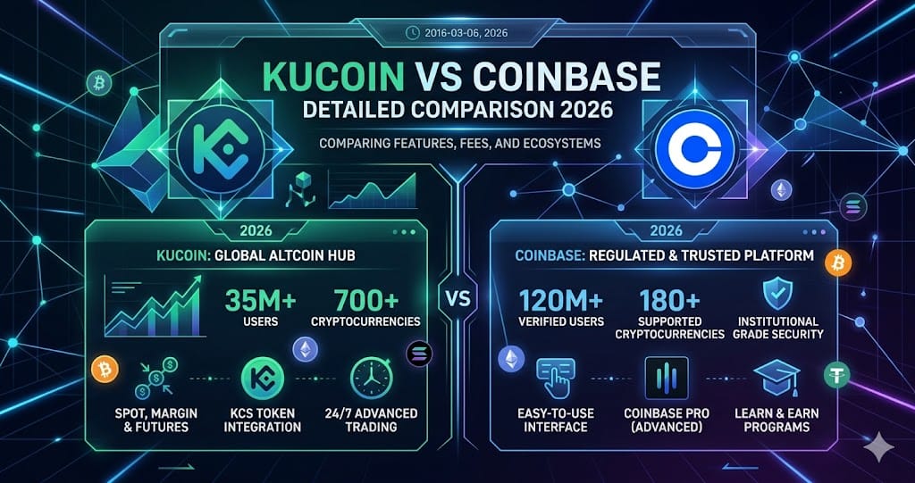 KuCoin vs Coinbase Detailed Comparison 2026