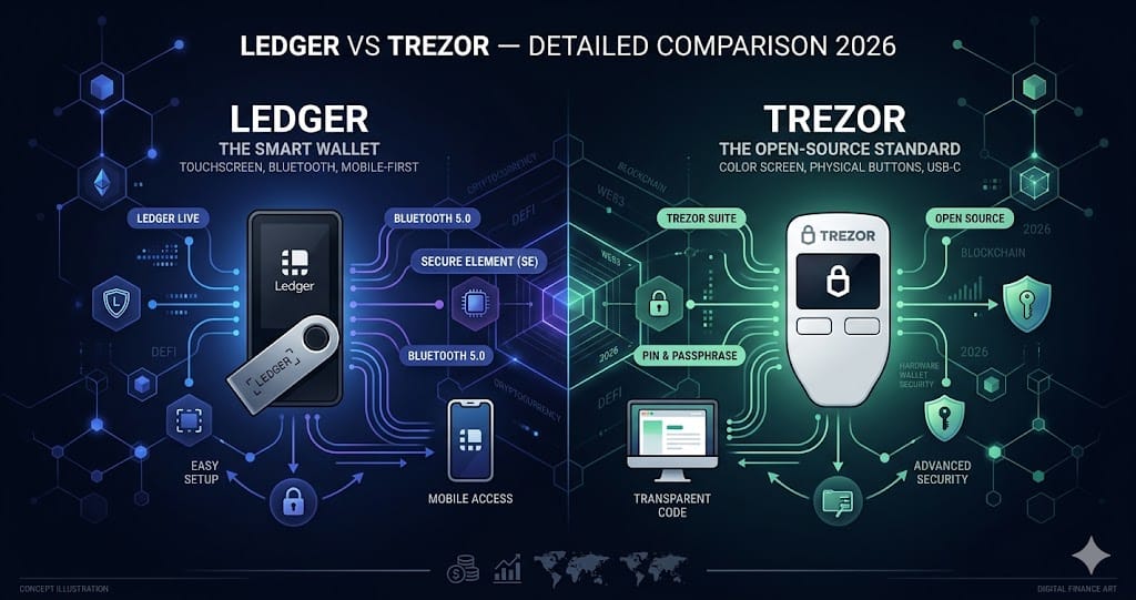 Ledger vs Trezor Detailed Comparison 2026
