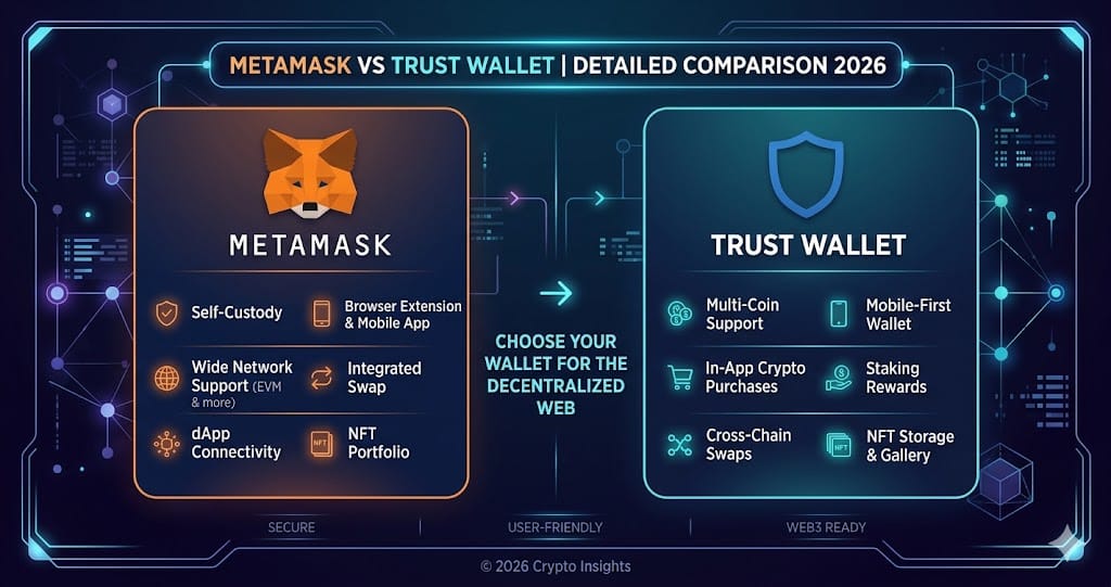 MetaMask vs Trust Wallet Detailed Comparison 2026