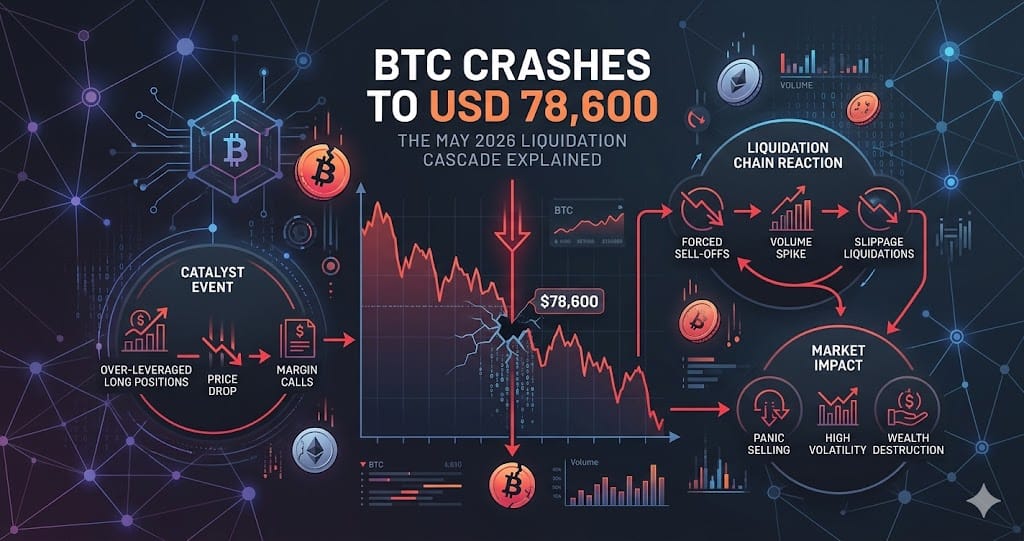 BTC Crashes to USD 78600 The May 2026 Liquidation Cascade Explained