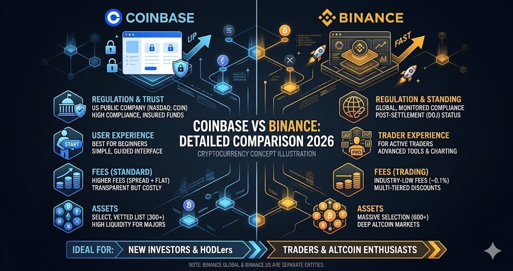 Coinbase vs Binance Detailed Comparison 2026
