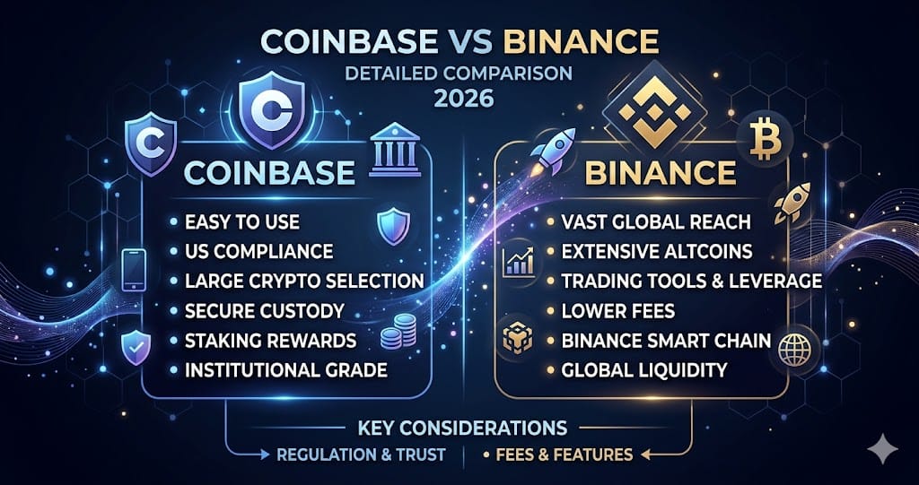 Coinbase vs Binance Detailed Comparison 2026