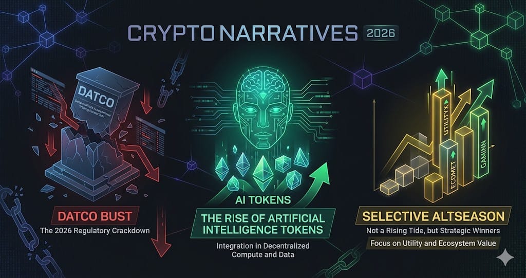 Crypto Narratives 2026 DATCO Bust AI Tokens and Selective Altseason