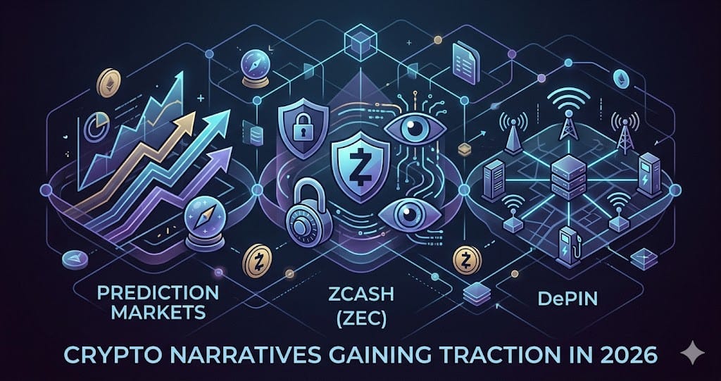 Crypto Narratives Gaining Traction in 2026 Prediction Markets Zcash and DePIN