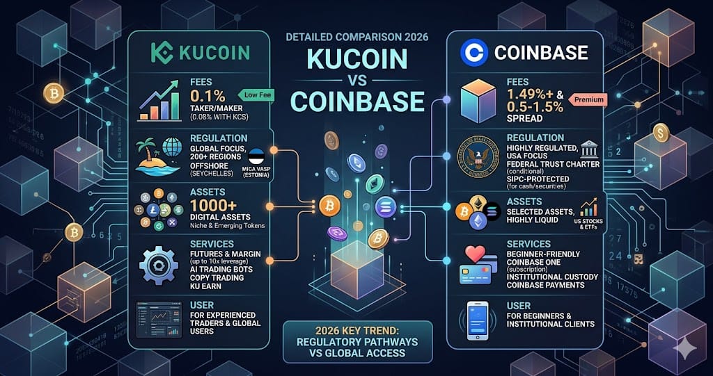 KuCoin vs Coinbase Detailed Comparison 2026