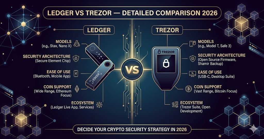Ledger vs Trezor Detailed Comparison 2026