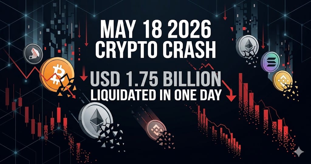 May 18 2026 Crypto Crash USD 1.75 Billion Liquidated in One Day