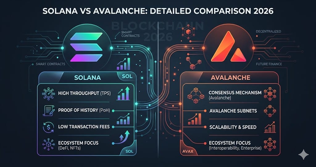 Solana vs Avalanche Detailed Comparison 2026