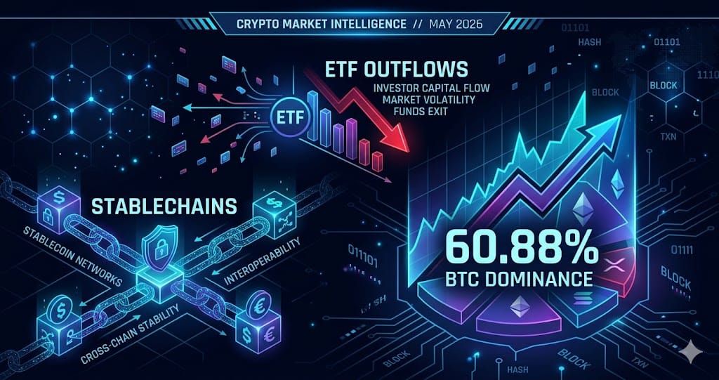 Stablechains ETF Outflows and BTC Dominance at 60.88% May 2026