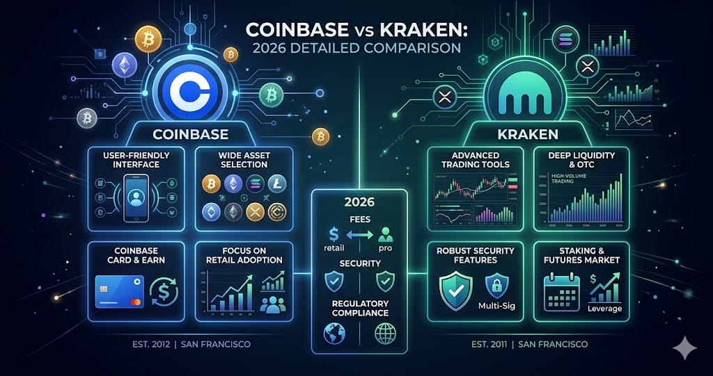 Coinbase vs Kraken Detailed Comparison 2026