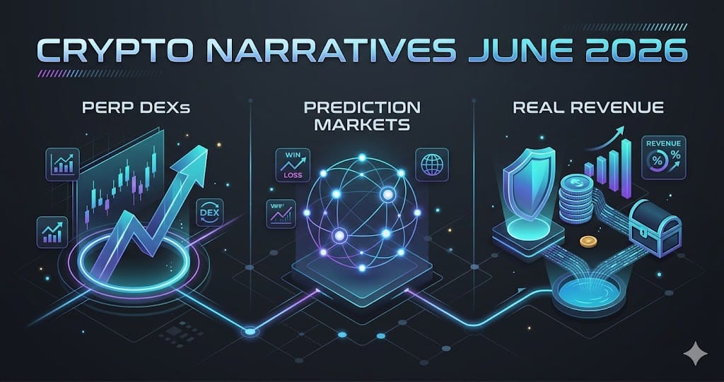 Crypto Narratives June 2026 Perp DEXs Prediction Markets Real Revenue