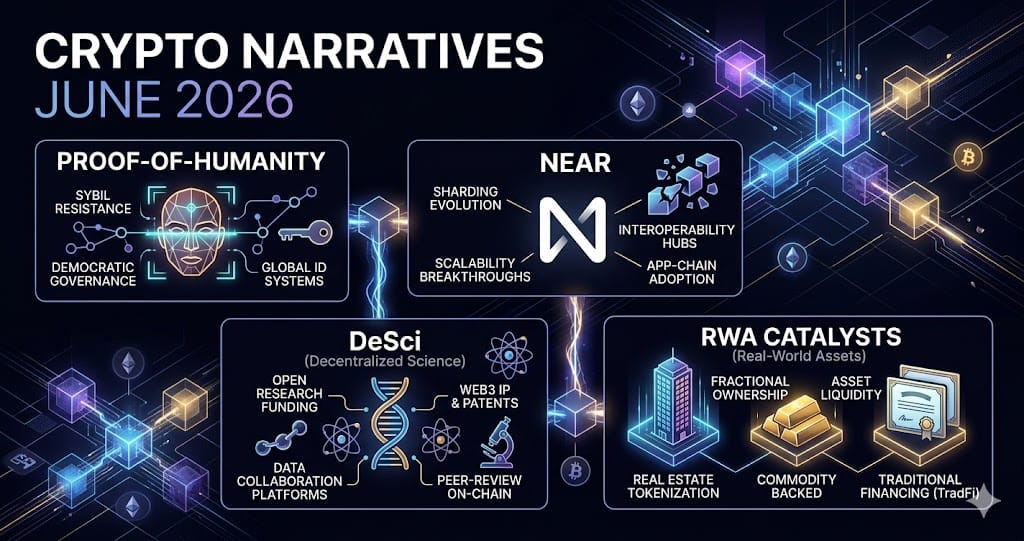 Crypto Narratives June 2026 Proof-of-Humanity NEAR DeSci and RWA Catalysts