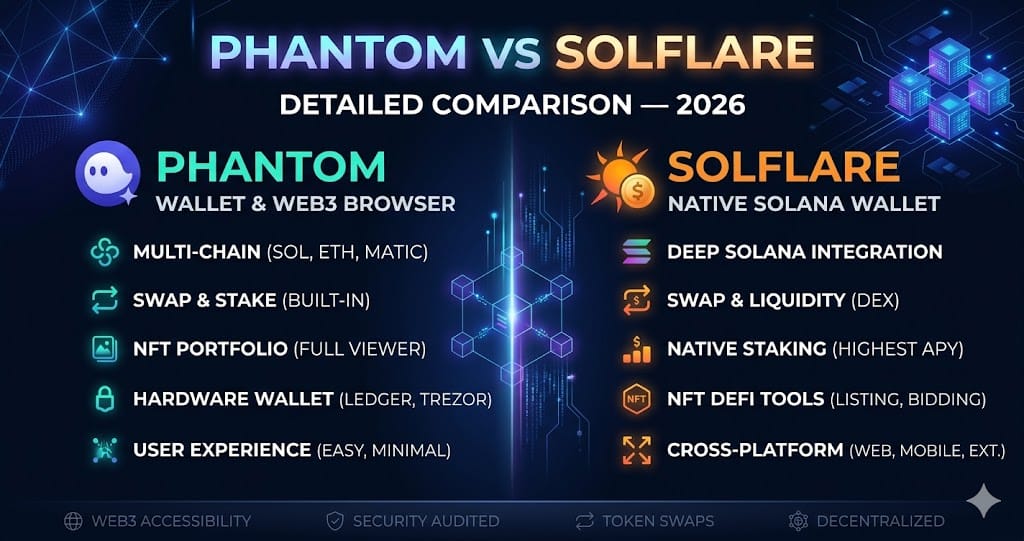Phantom vs Solflare Detailed Comparison 2026