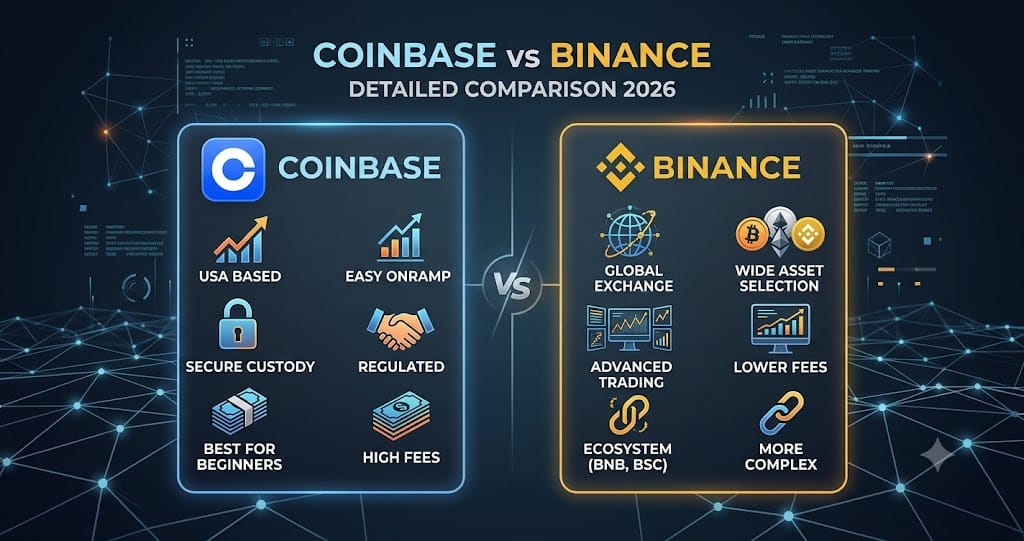 Coinbase vs Binance Detailed Comparison 2026
