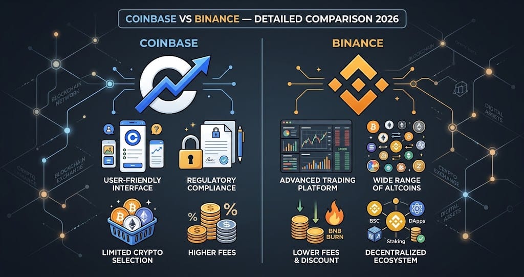Coinbase vs Binance Detailed Comparison 2026