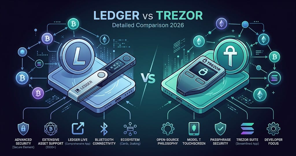 Ledger vs Trezor Detailed Comparison 2026