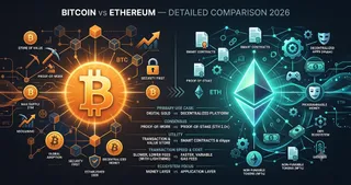 Bitcoin vs Ethereum Detailed Comparison 2026