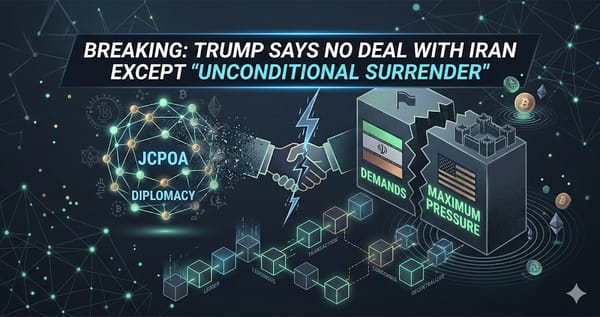 Breaking: Trump says there will be no deal with Iran except 'unconditional surrender'