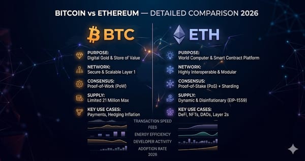 Bitcoin vs Ethereum Detailed Comparison 2026