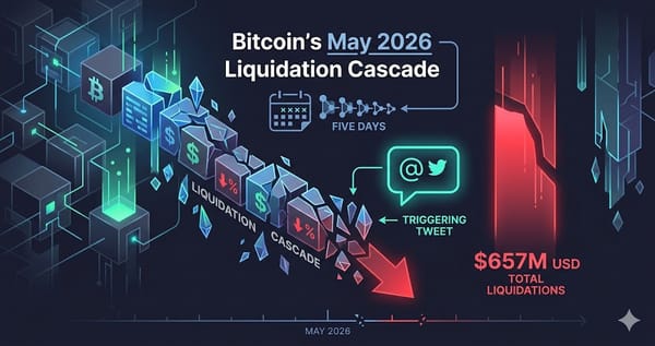 Bitcoins May 2026 Liquidation Cascade Five Days USD 657M and a Tweet