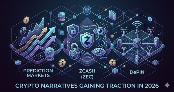 Crypto Narratives Gaining Traction in 2026 Prediction Markets Zcash and DePIN