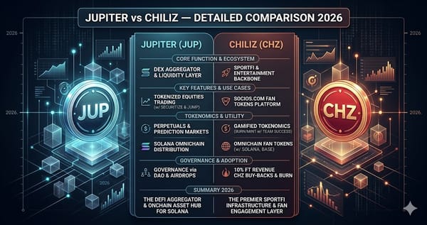 Jupiter vs Chiliz Detailed Comparison 2026