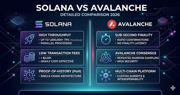 Solana vs Avalanche Detailed Comparison 2026
