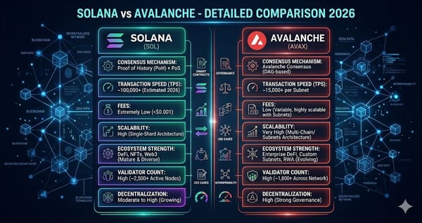Solana vs Avalanche Detailed Comparison 2026