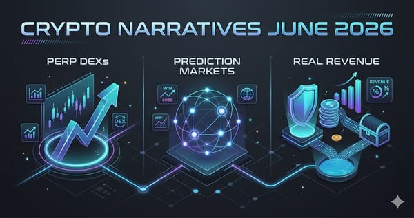 Crypto Narratives June 2026 Perp DEXs Prediction Markets Real Revenue