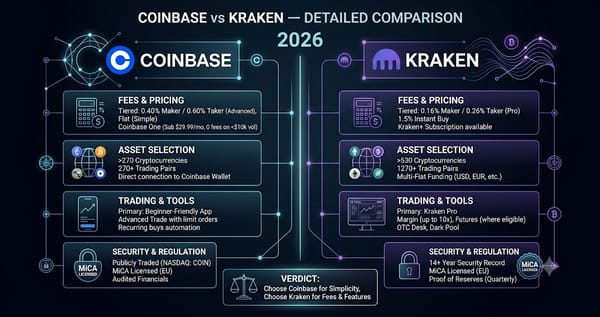 Coinbase vs Kraken Detailed Comparison 2026