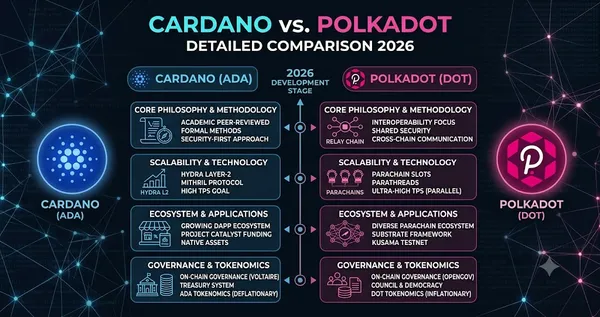 Cardano vs Polkadot Detailed Comparison 2026