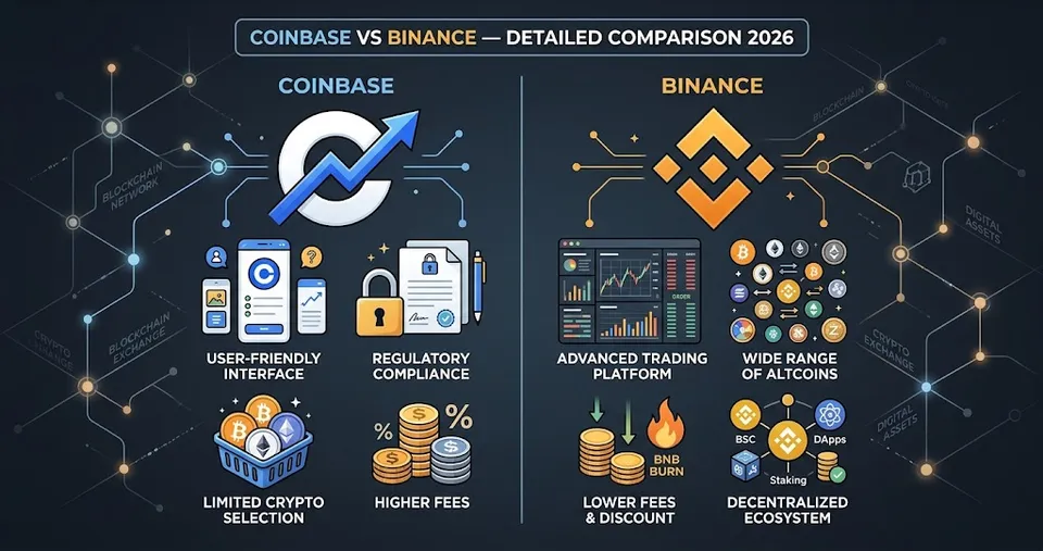 Coinbase vs Binance Detailed Comparison 2026